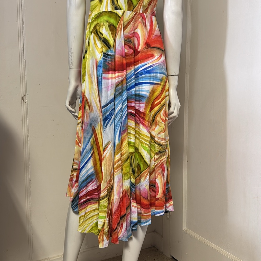 Jams World Sleeveless Dress EROS BOHO Colorful Hi-Low Empire Waist Sz M - Picture 7 of 12